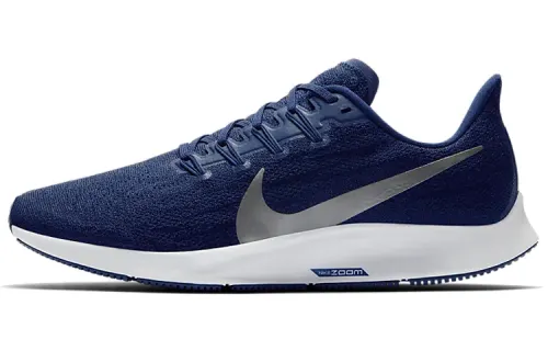 Nike Pegasus 36 Pegasus 36 Weaving Fabric shock-absorbing and anti-slip Low-top Marathon running shoes Men's dark blue