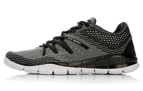 Li Ning Comfortable And Breathable Cushioning Slip Resistant Abrasion Resistant Low top Running Shoes Men's Black Gray
