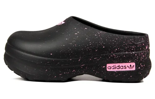 Adidas Originals AdiFOM Stan Smith Mule Rubber Sole Slip Resistant Closed Toe Slippers Women's Black Pink