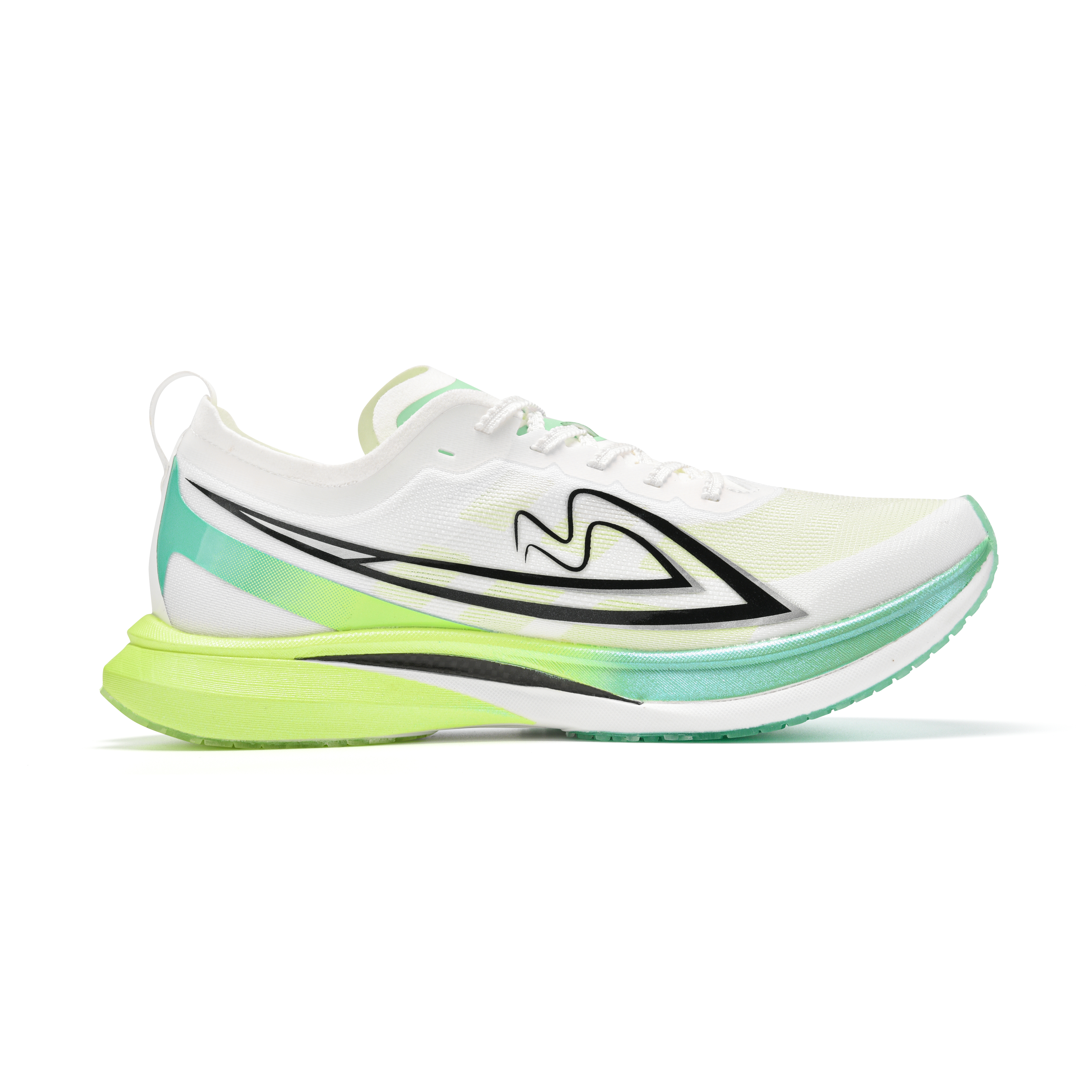 YINSUMAO Full Length Carbon Plate Training Running Shoes Unisex White Green