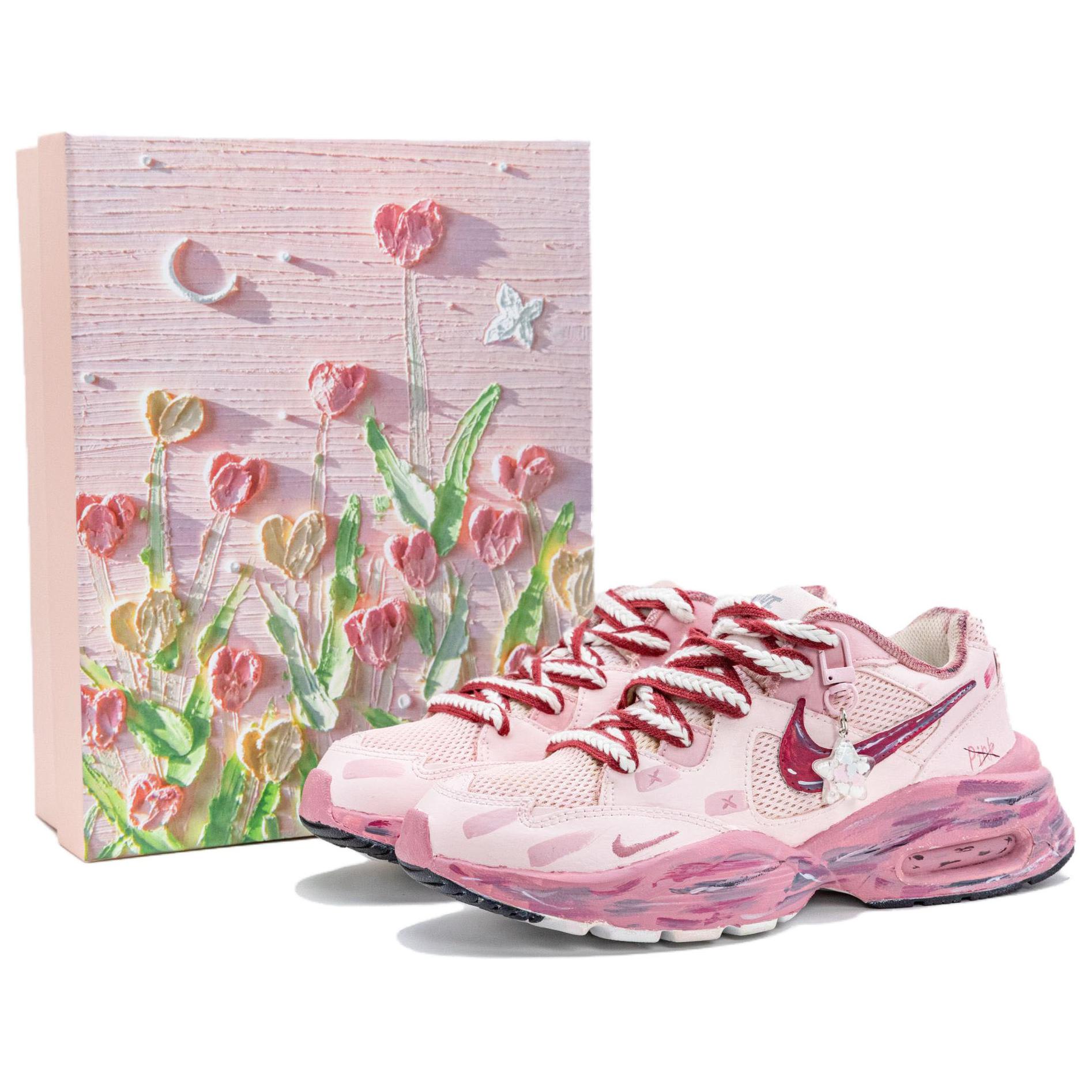 Nike Air Max Fusion Slip Resistant Abrasion Resistant Low top Casual Running Shoes Women’s Pink