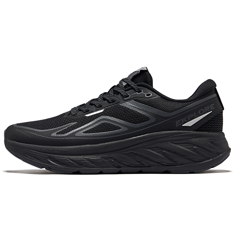 Erke Rebound Lightweight Low top Qidan Technology Running Shoes Men’s Jet Black