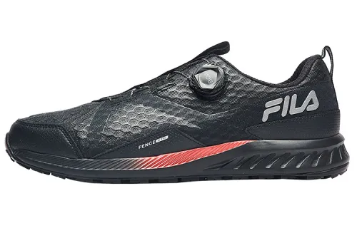 FILA Fence Textile, TPU Low top Outdoor Shoes Men's Black Red