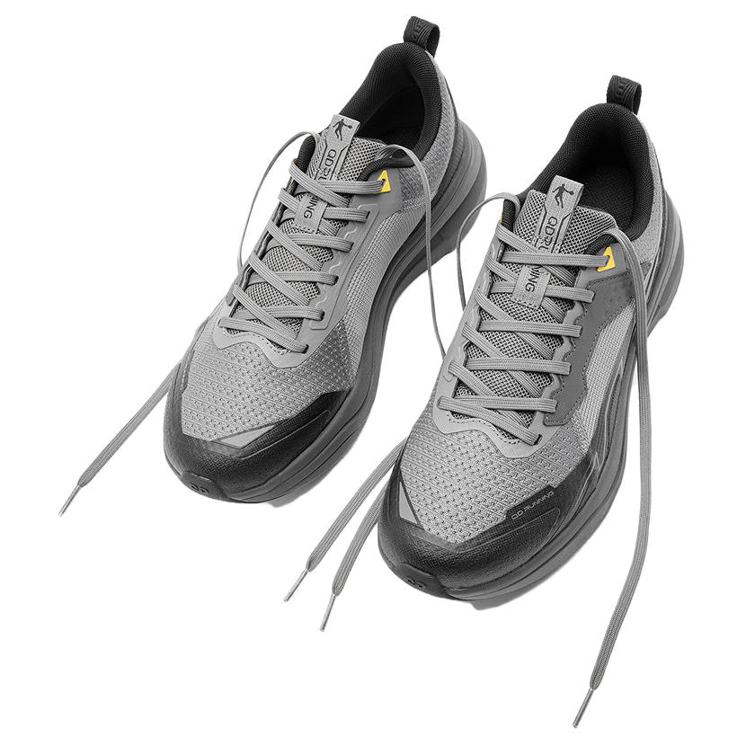 QIAODAN Cushioning Abrasion Resistant Cushioning, Wear Resistant Low top Casual Running Shoes Men’s Gray Black