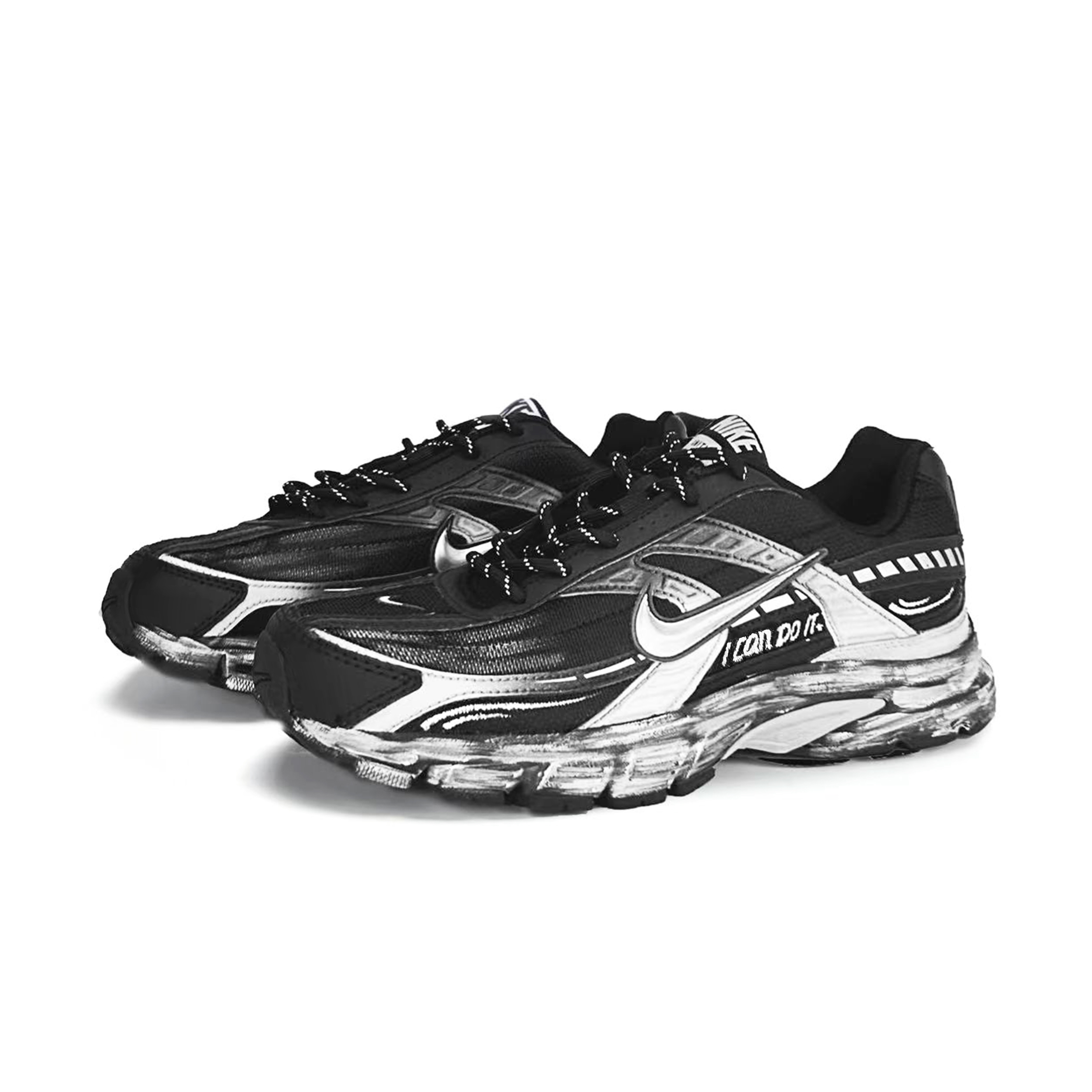 Nike Initiator Cushioning Abrasion Resistant Breathable Lightweight Low top Casual Running Shoes Men’s Black Gray