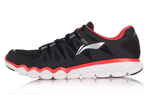 Li Ning Cushioning Breathable Abrasion Resistant Slip Resistant Low top Running Shoes Men's Black Red
