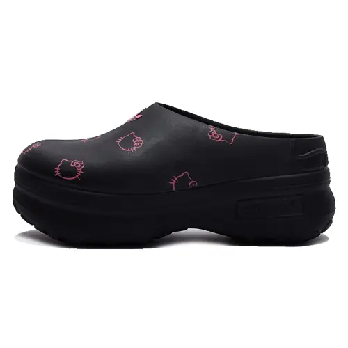 Adidas Originals AdiFOM Stan Smith Mule Rubber Sole Abrasion Resistant Closed Toe Slippers Women's Black Pink