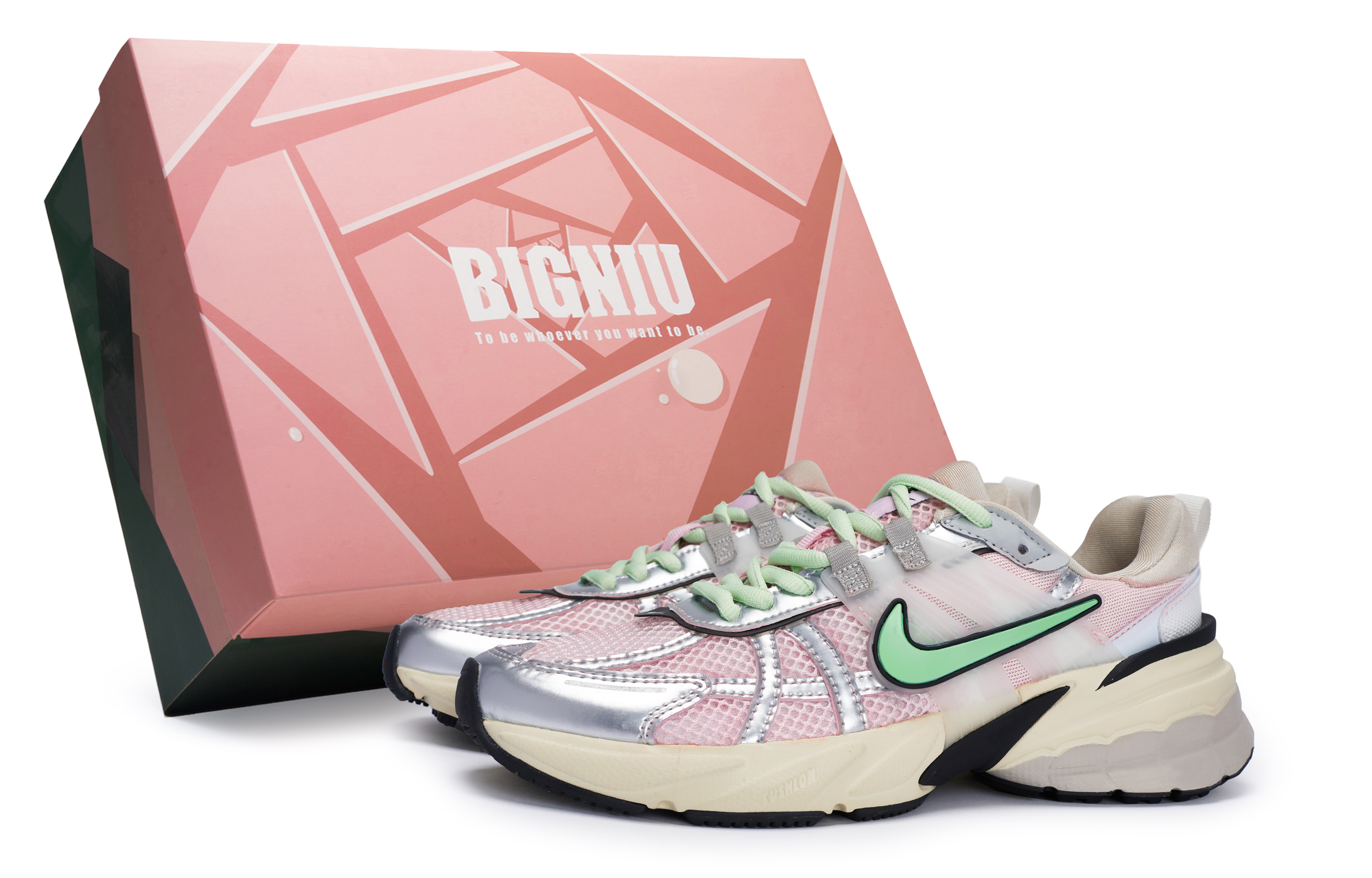 Nike V2K Run Slip Resistant Abrasion Resistant Slip Resistant Abrasion Resistant Low top Casual Running Shoes Women’s