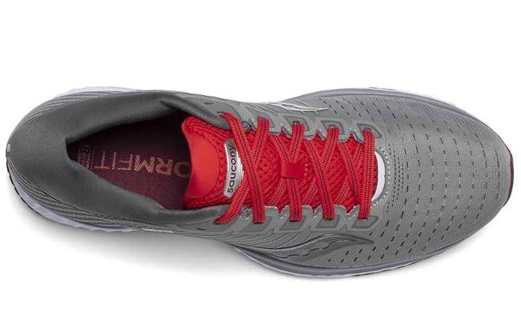 Saucony Guide 13 Mesh Slip Resistant Support Lightweight Low top Casual Running Shoes Men’s Gray Red