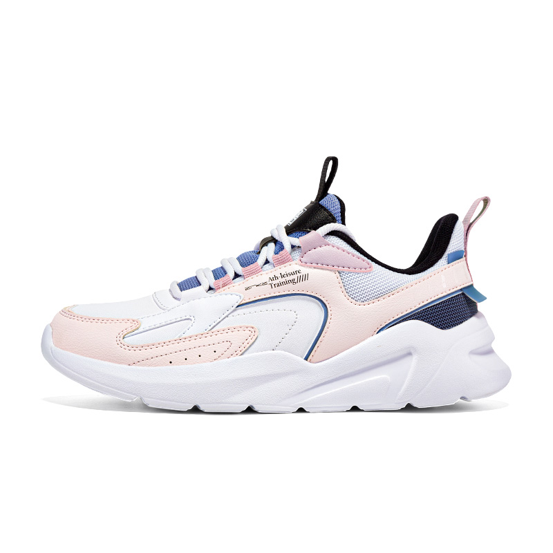 Erke Cushioning Breathable Lightweight Low top Running Shoes Women’s White Pink