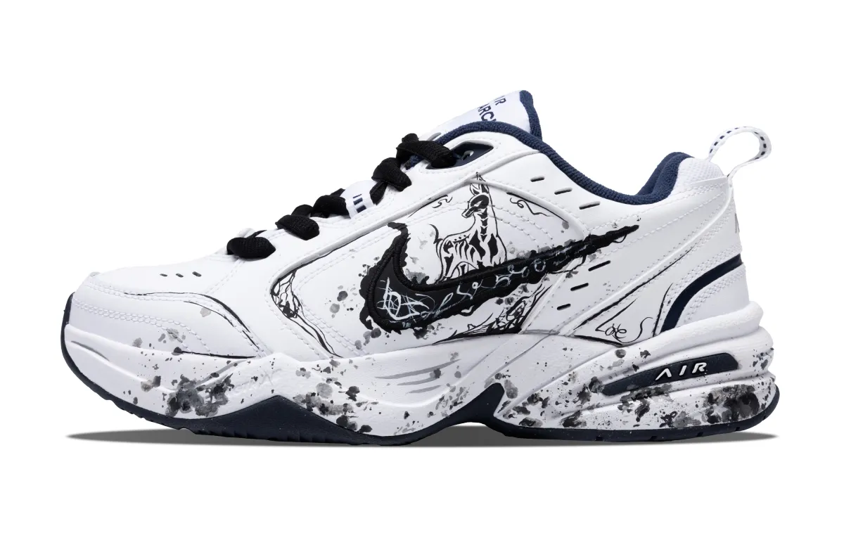 Nike Air Monarch 4 Chunky Sneakers Unisex Low-top Black/White/Blue