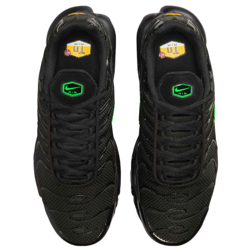 Nike Air Max Plus Abrasion Resistant Low top Training Casual Running Shoes Men’s Black Green