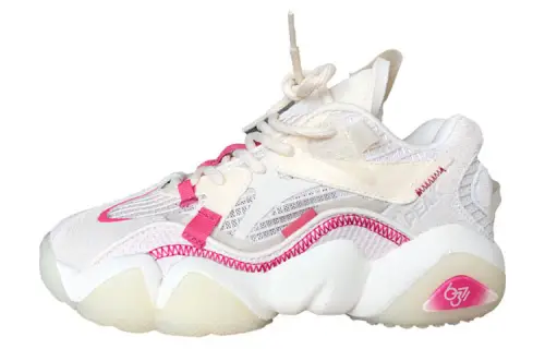 PEAK Taichi 6371 Breathable, Slip Resistant, And Abrasion Resistant Low top Chunky Sneakers Women's Beige White Pink