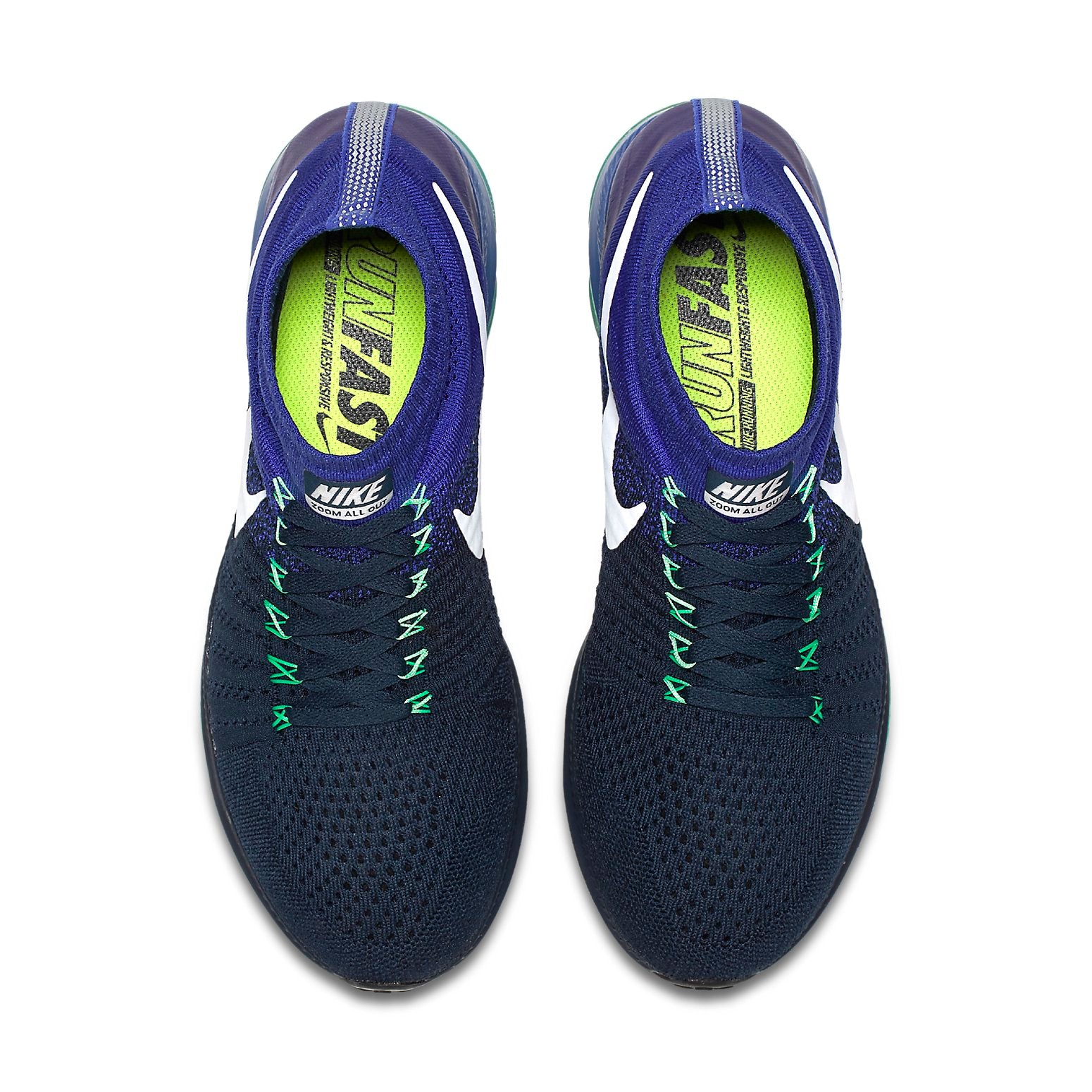 Мужские кроссовки Nike All Out Flyknit (черно-зеленые) — Чёрныйзелёный — фото 3
