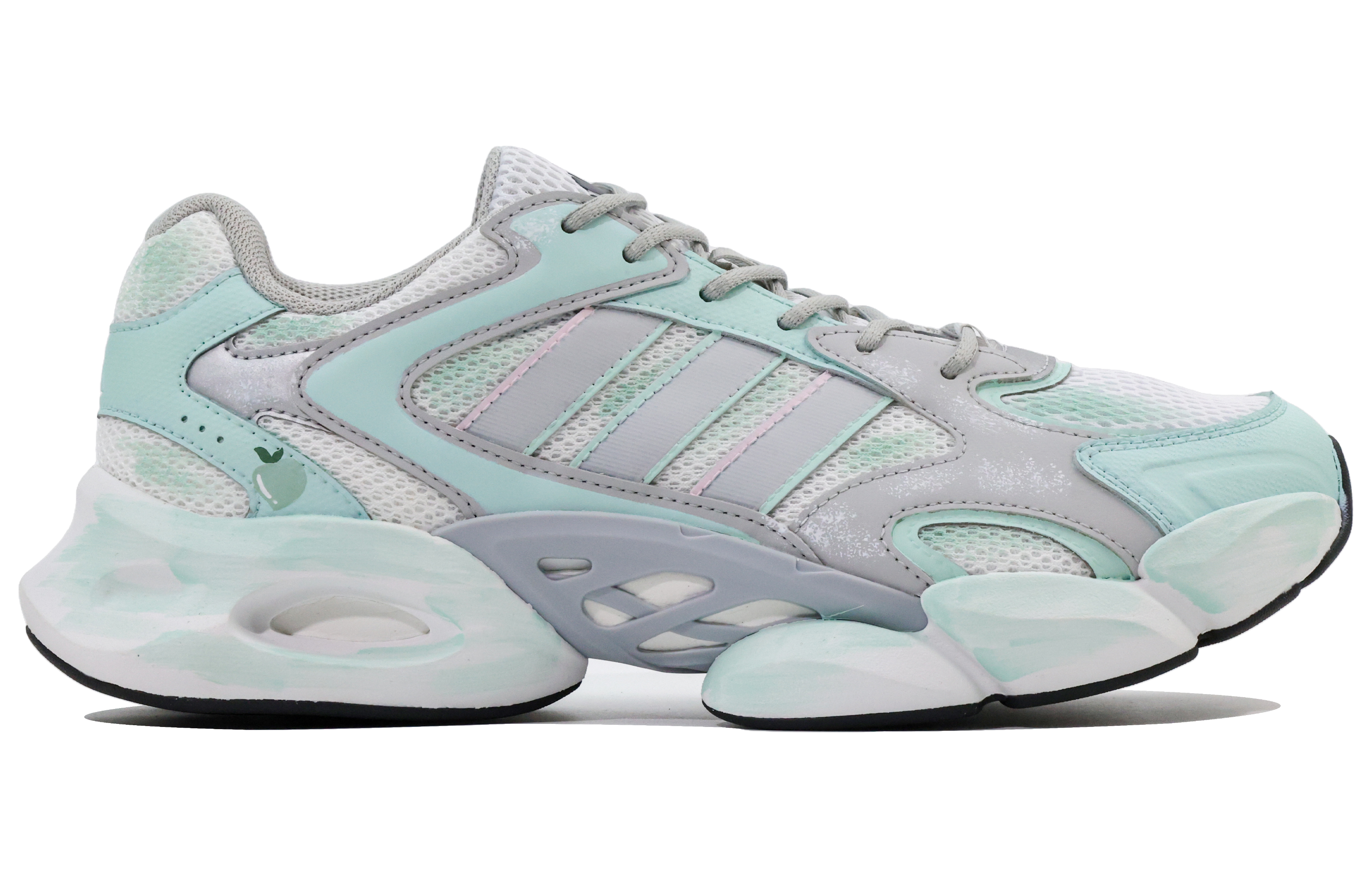 Adidas MEGASTRIDE Abrasion Resistant Low top Running Shoes Unisex Gray Pink Green