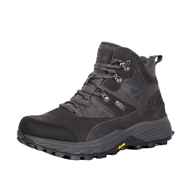 SCALER EVENT Black Tech Water-Resistant Trekking Shoes Tech Slip-Resistant Outsole High-Top Hiking Shoes Men’s
