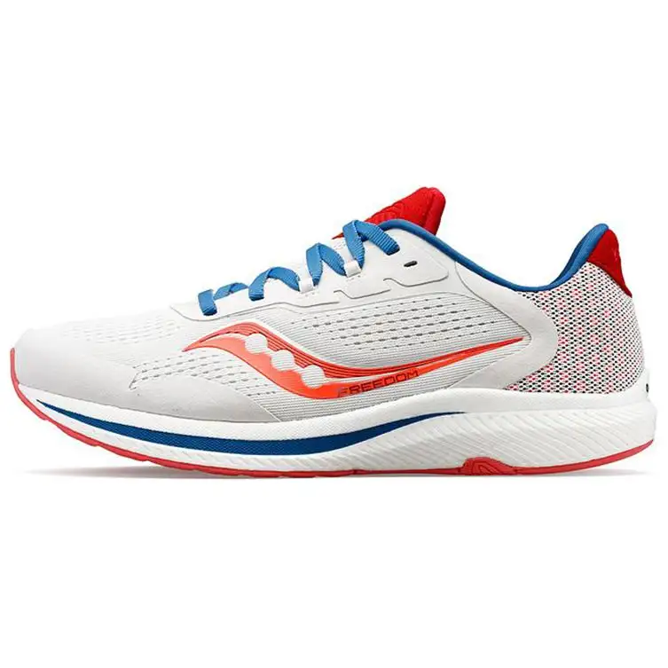 Saucony Freedom 4 Fabric Cushioning Slip Resistant Abrasion Resistant Low top Running Shoes Women's Gray Blue Orange
