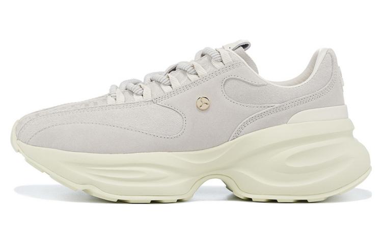 LI NING 1990 Cloud Nichang Comfortable Slip Resistant Abrasion Resistant Low top Running Shoes Women’s Bone White