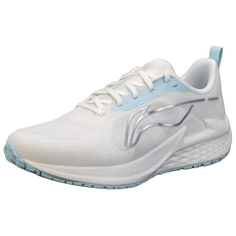 LiNing Breathable And Lightweight Low Top Physical Fitness Test, Physical Exam, Racing Running Shoes Women’s White Blue