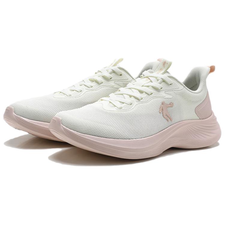 QIAODAN Abrasion Resistant, Breathable, Lightweight Low Top Casual City Commute Running Shoes Women’s Ivory Peach Pink
