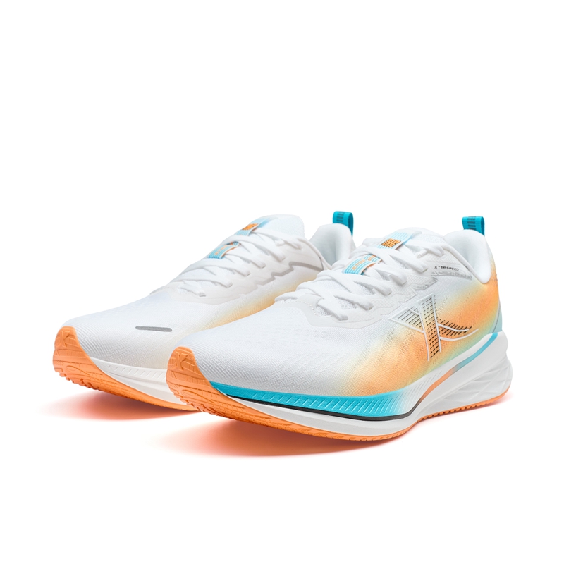 XTEP 5.0LITE Cushioning Slip Resistant Abrasion Resistant Low top Running Shoes Men’s White Orange