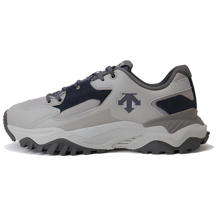 DESCENTE Plozen Top Grain Cow Leather Breathable Low top Running Shoes Unisex Dark Gray