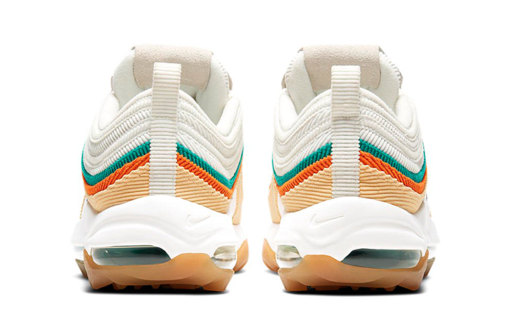 Мужские кроссовки Nike Air Max 97 G NRG (бежевые с зеленым и красным) — Бежевый / зелёный / красный — фото 5