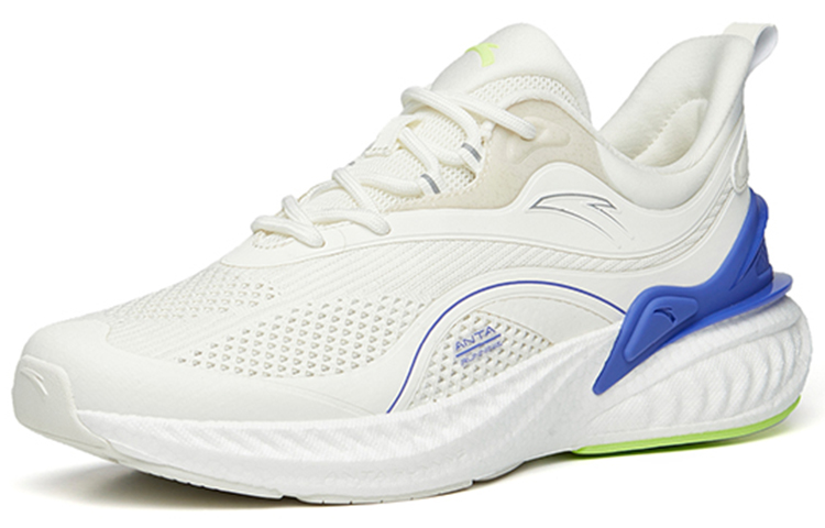 Anta Cushioning Anti-Slip Wear-Resistant Breathability Low-Top Running Shoes Men’s White Green Purple Mesh