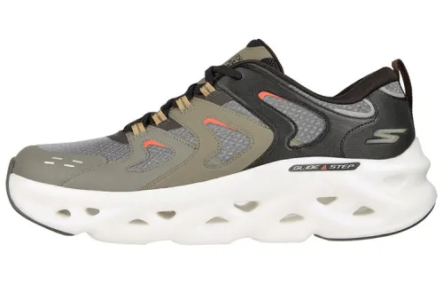 Skechers GO RUN Comfortable Cushioning Abrasion Resistant Low top Running Shoes Men's Green Gray