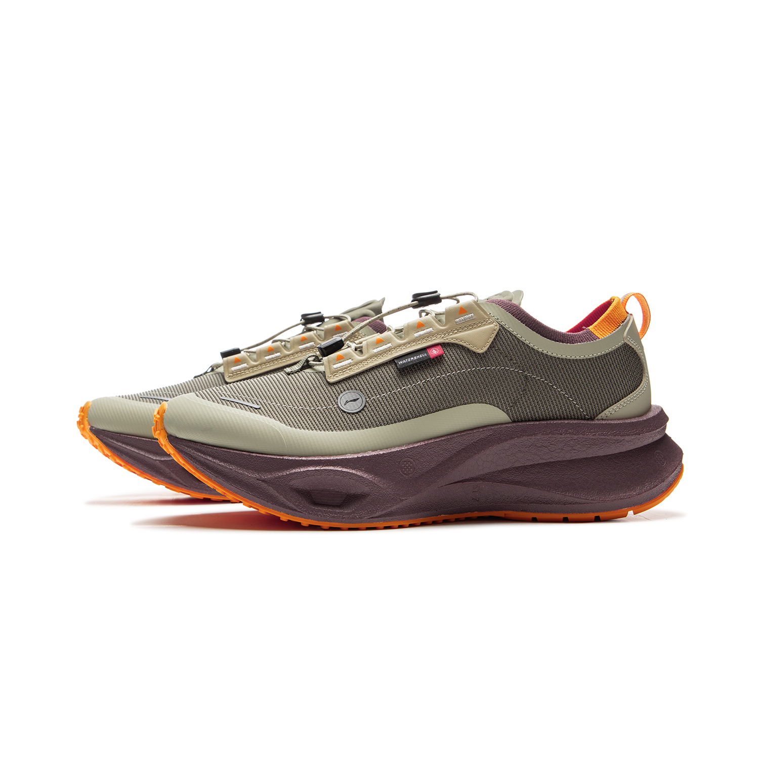 Li Ning Abrasion Resistant Low top Running Shoes Unisex Green Purple