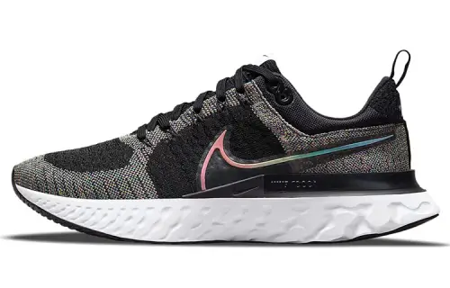 Nike React Infinity Run Flyknit 2 Be True cushioning foam fabric shock-absorbing non-slip breathable wrapping low-cut casual running shoes for men and women black and gray