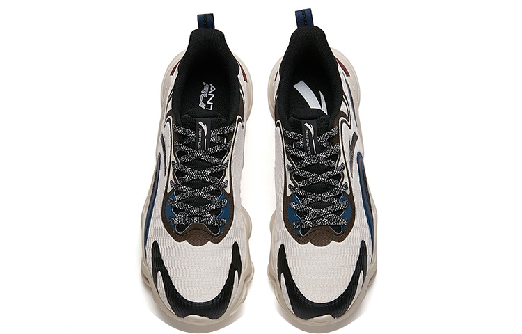 Anta Cushioning Slip Resistant Abrasion Resistant Lightweight Rebound Low top Running Shoes Men’s Gray Black Blue