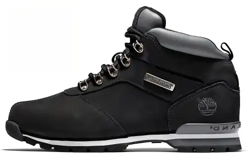 Timberland Plitrock Nubuck Cow Leather Cushioning, Wear Resistant Mid top Outdoor Shoes Men's Black