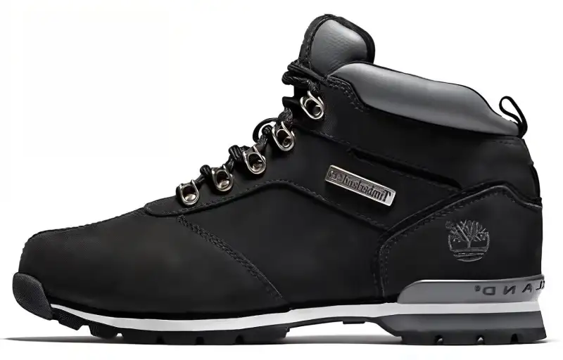 Timberland Plitrock Nubuck Cow Leather Cushioning, Wear Resistant Mid top Outdoor Shoes Men's Black