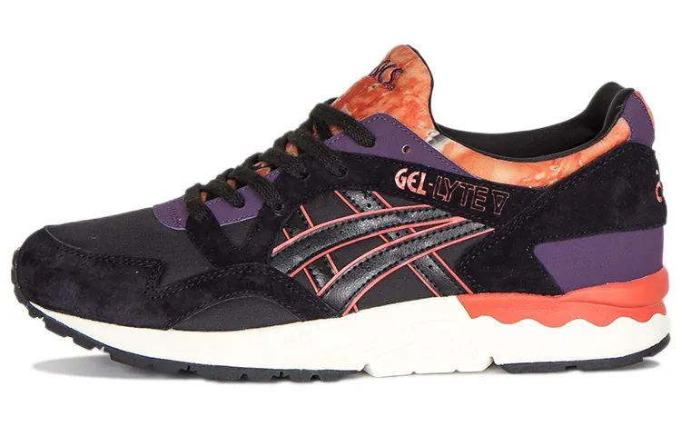 Asics Gel Lyte 5 Lightweight Abrasion Resistant Low top Running Shoes Unisex Black Purple