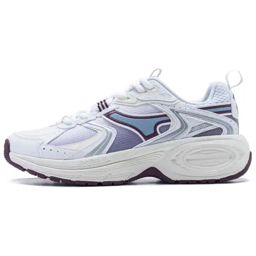 Li Ning Slip Resistant Abrasion Resistant Low top Running Shoes Women's White Purple