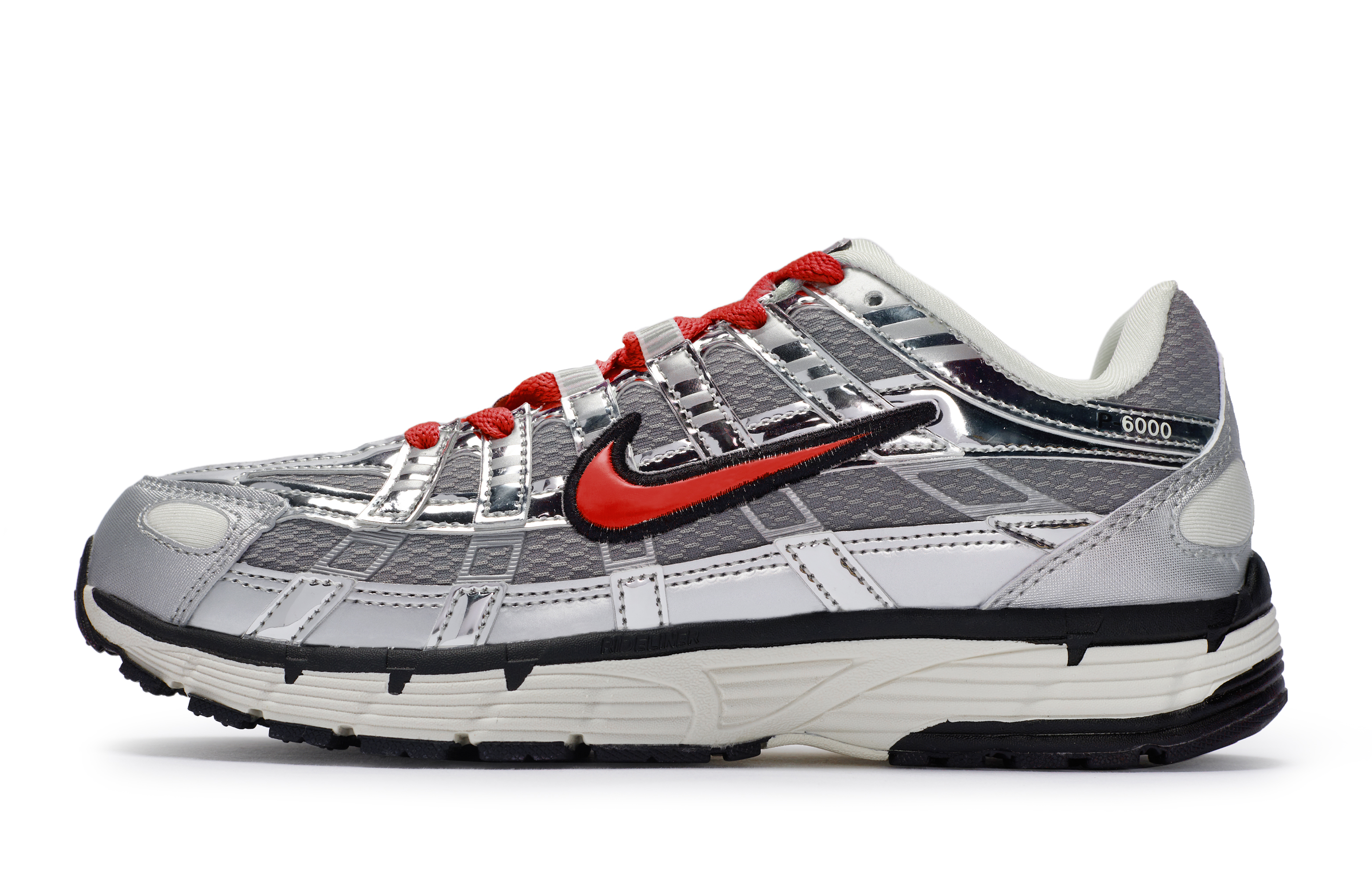 Nike P 6000 Abrasion Resistant Breathable Abrasion Resistant Breathable Low top Running Shoes Unisex Silver Gray Red