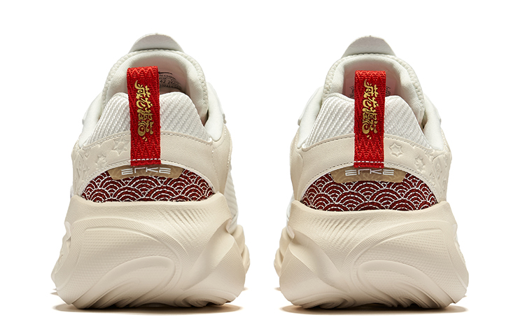 Erke Seizing Dragon To Hold Blessings Cushioning, Wear Resistant Low top Jogging Shoes Men’s New Year Red