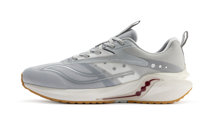 Saucony Coyote Hybrid Fabric Cushioning, Wear Resistant Low top Running Shoes Men's Gray White