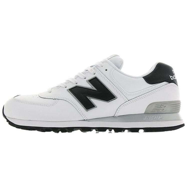 New Balance NB 574 Leather Low top Casual Running Shoes Men's White Black D