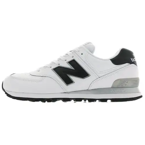 New Balance NB 574 Leather Low top Casual Running Shoes Men's White Black D