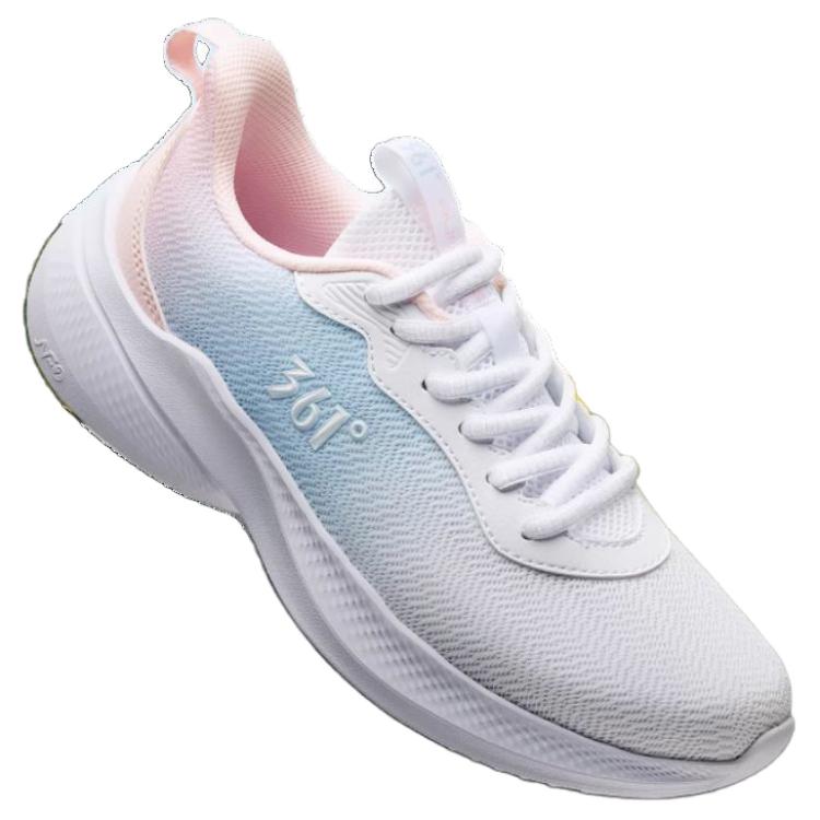 361° Slip Resistant And Abrasion Resistant Coverage Low top Casual Running Shoes Women’s White Pink Blue