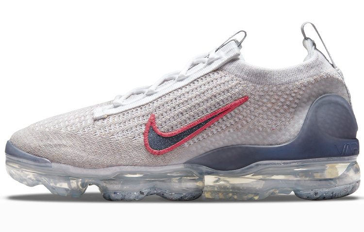 Nike Air Vapormax Flyknit 2021 Flyknit Air Cushion Lightweight Breathable Low-top Running Shoes Gray White