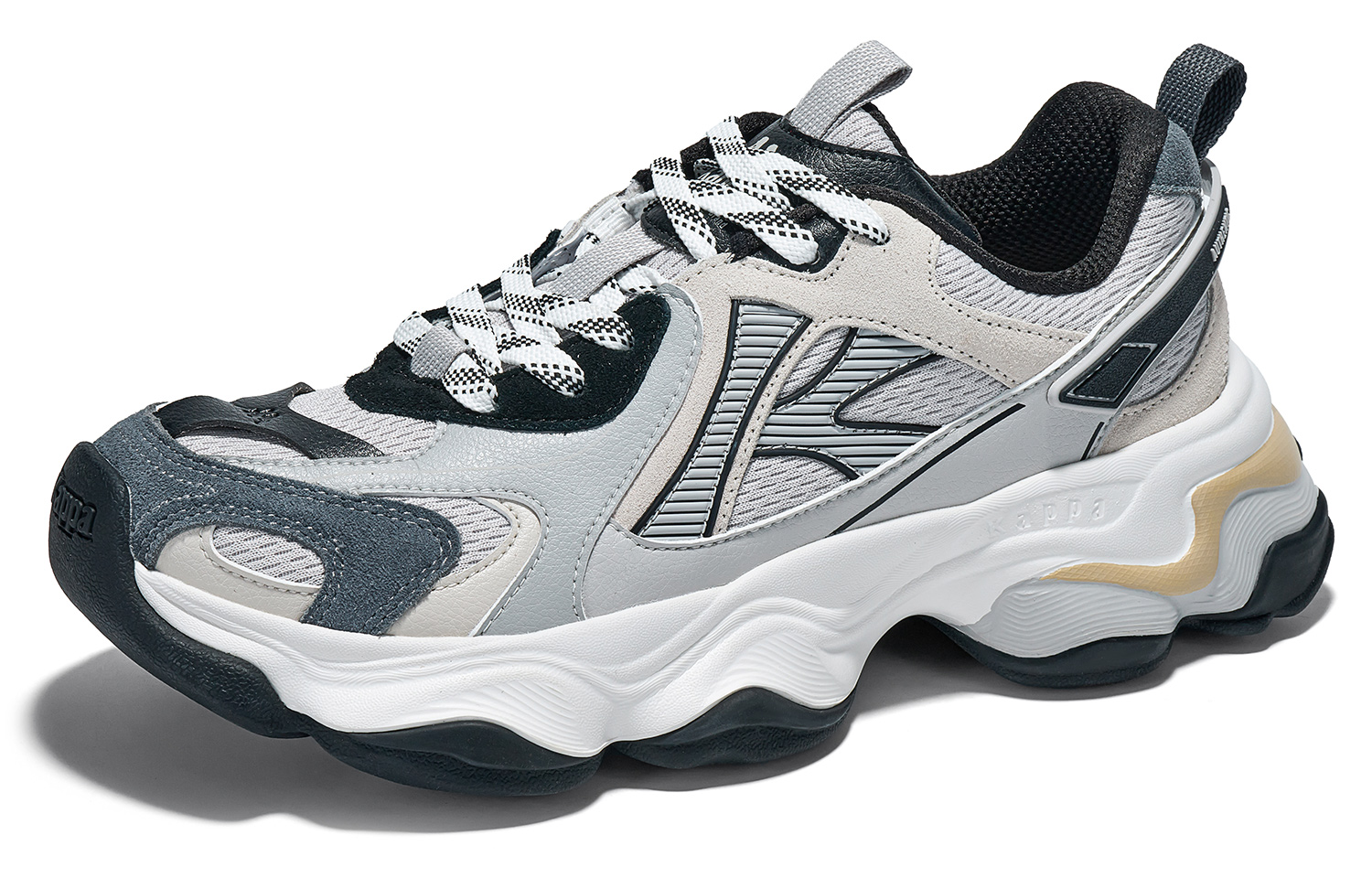 Kappa Slip Resistant Abrasion Resistant Slip Resistant Abrasion Resistant Low top Running Shoes Unisex Gray Brown