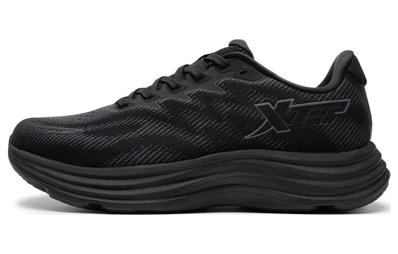 XTEP Comfortable Cushioning Abrasion Resistant Cushioning, Wear Resistant Low top Running Shoes Men’s Black
