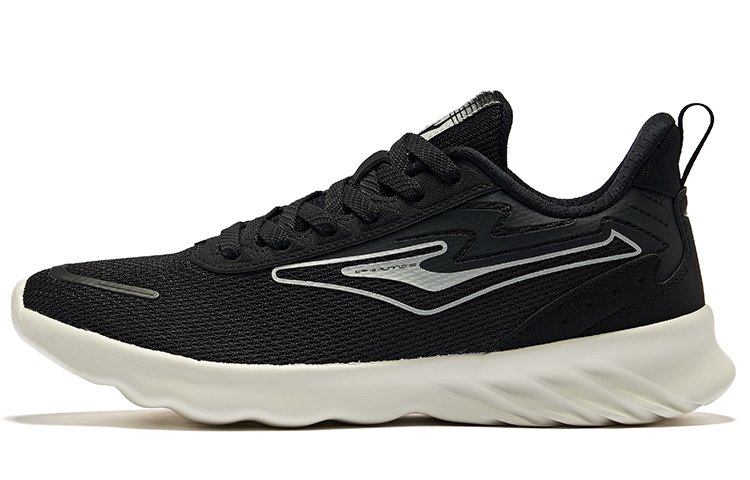 Erke Cushioning Slip Resistant Low top Running Shoes Men’s Black Silver