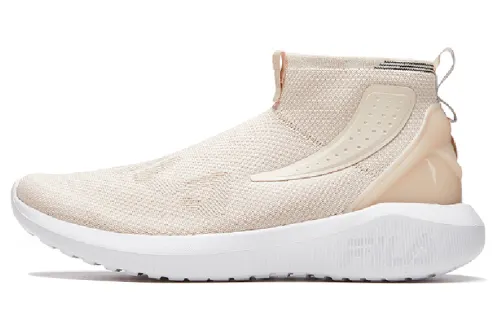 FILA Performance Fabric Cushioning Abrasion Resistant Breathable High top Running Shoes Women's Nude