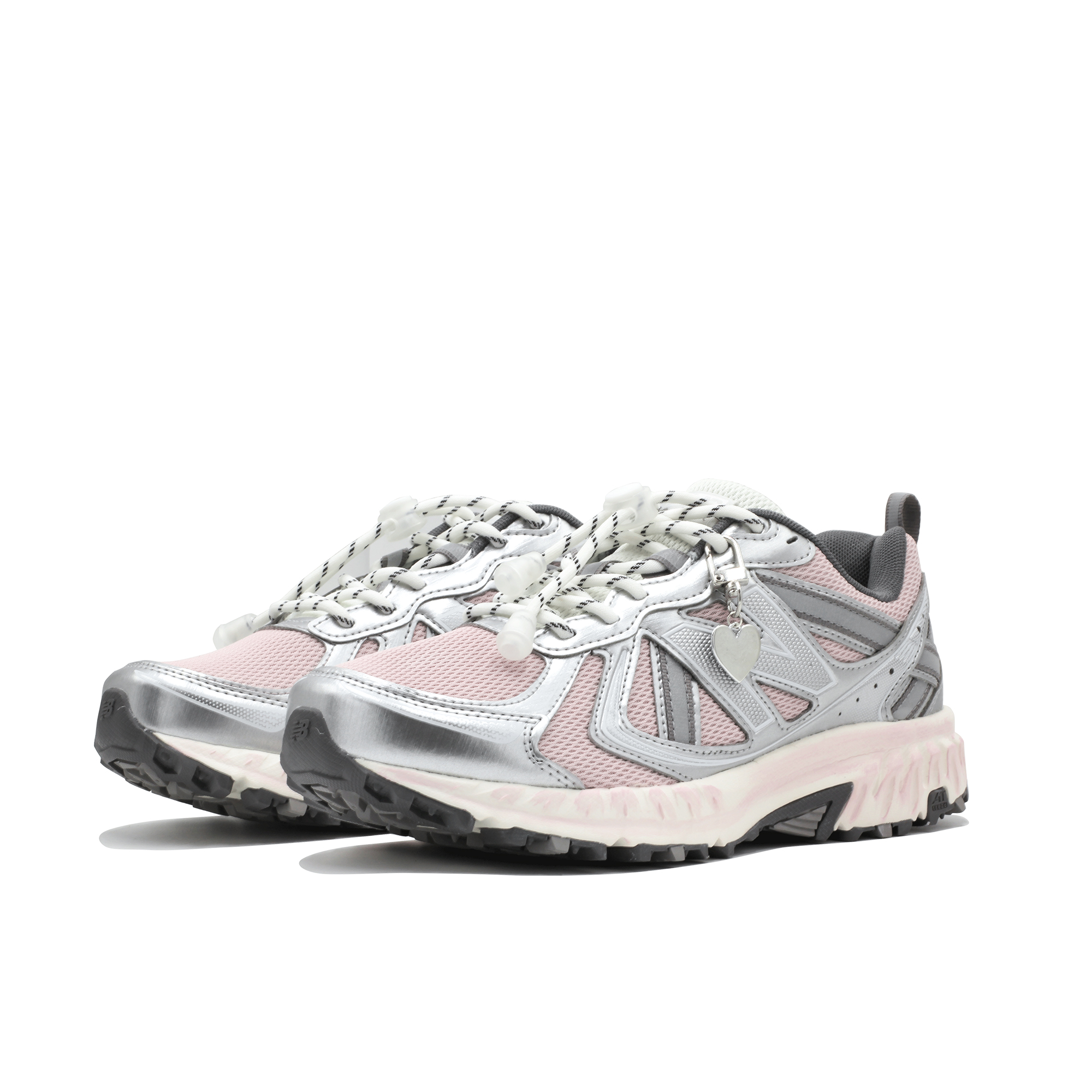 New Balance Cushioning Slip Resistant Low top Casual Running Shoes Unisex Silver Pink