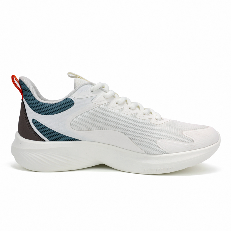 QIAODAN Cushioning Slip Resistant Breathable Low top Running Shoes Men’s White