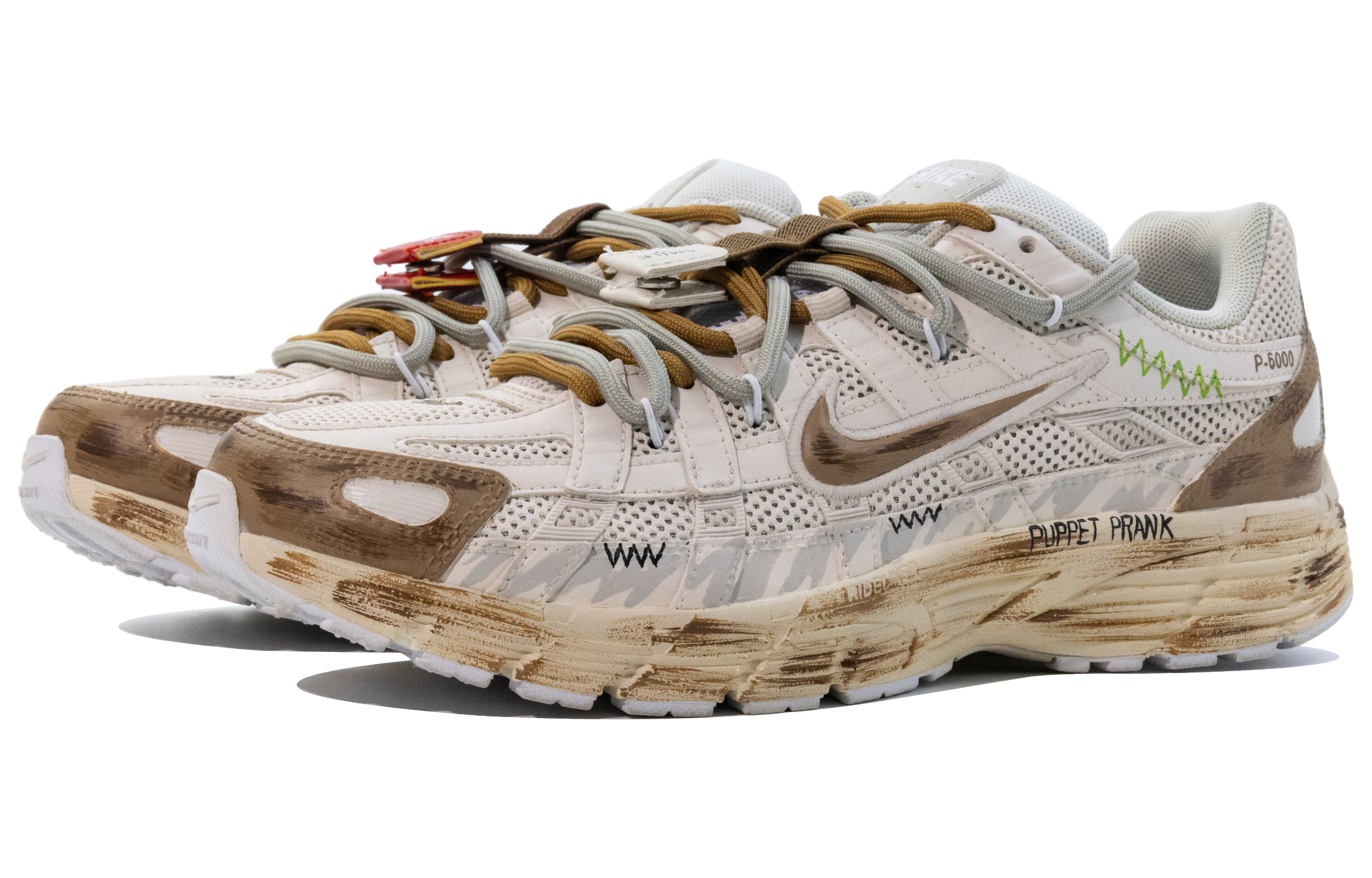 Nike P 6000 Low top Running Shoes Unisex White Brown